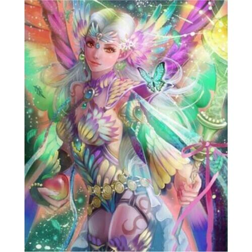 Butterfly Fairy Rhinestone Embroidery Cross Stitch 5D Home Decoration Gift Full Square Round 5D DIY Diamond Painting XN866