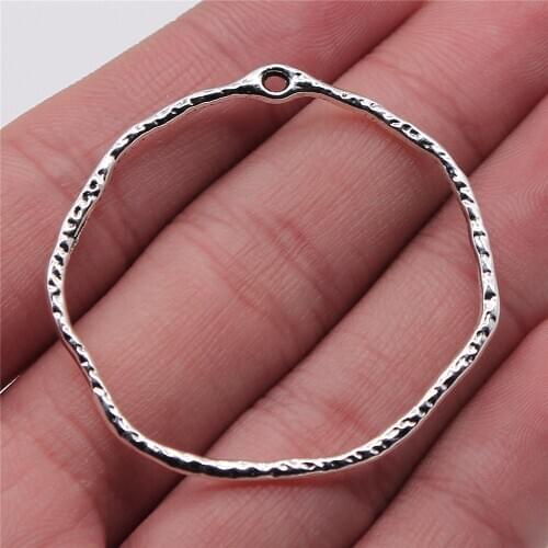 WYSIWYG 4pcs Antique Silver Color 41x44mm Irregular Hoop For Earrings Making Charms For Jewelry Making Diy Jewelry Findings