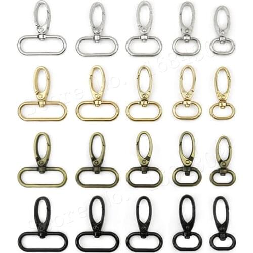 10pcs 16/20/25/32/38mm Metal Snap Hook Lobster Clasp Collar Carabiner Belt Buckles DIY KeyChain Bag Part Accessories 5 Size Pick
