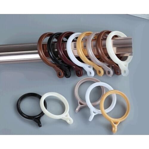 10 pcs/pack Curtain Ring Shower Bath Rod Clip Hook Up Window Plastic Ioop Buckle Mute Decorative Accessories 5 color Optional