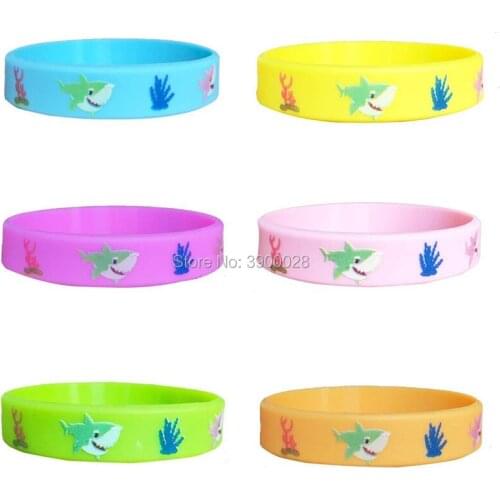 300pcs cute shark silicone wristband Personalized Rubber bracelets Sports Gifts shipping by DHL A
