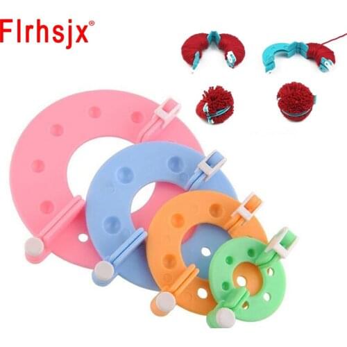 4pcs/lot Round Pompom Maker Fluff Ball Weaver Tools DIY Craft Yarn Crochet Knitting Tools Sewing Accessories