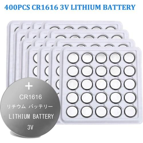 400pcs CR1616 Button Batteries DL1616 ECR1616 LM1616 Cell Coin Lithium Battery 3V CR 1616 For Watch Electronic Toy Remote