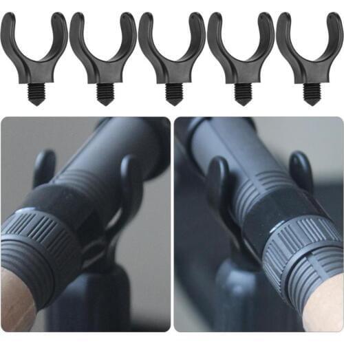 5pcs/set M3/8" Nylon Plastic Fishing Rod Holders Telescopic Fishing Rod Support Stand Head Carp Black U Shape Holder Tackle Tool