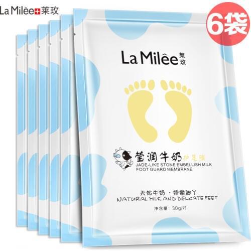 6pcs Milk Moisturizing Foot Mask Foot Film Exfoliation Removal Mask Dead Skin Removal Foot Detox for Foot Care