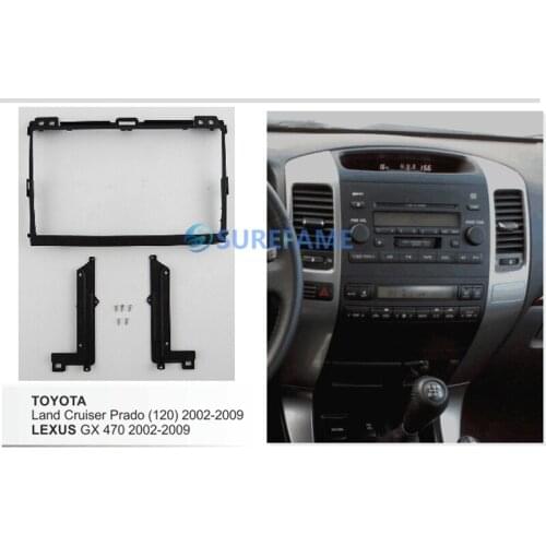 9 inch Car Fascia Radio Panel for Toyota Land Cruiser Prado 120 ; Lexus GX470 2002-2009 Facia Dash Kit Adapter 9inch Bezel Plate