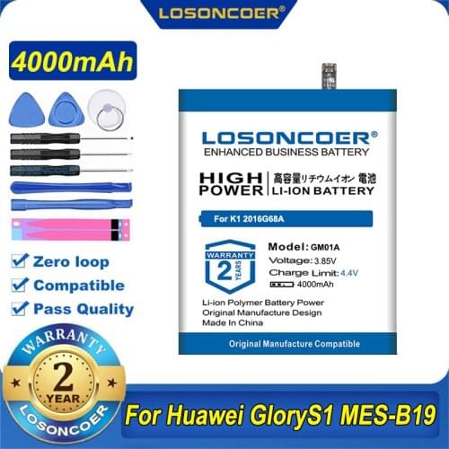 100% Original LOSONCOER 4000mAh GM01A Battery for GOME K1 2016G68A