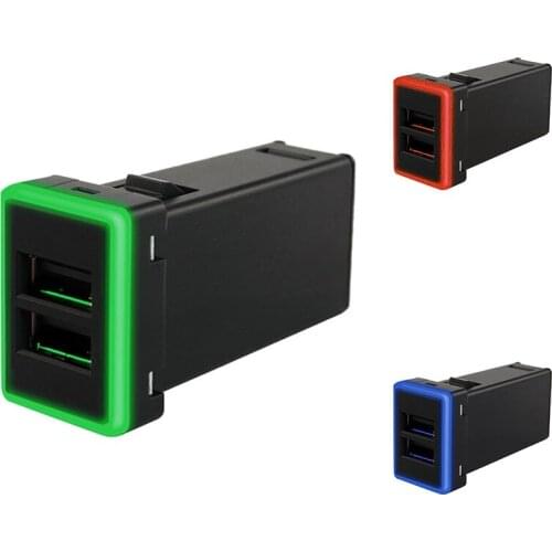 Car Charger Dual USB QC3.0 Fast Charge LED Frame with Power Supply Kit for Toyota