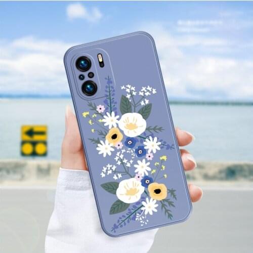 Cell Phone Cases for Xiaomi Redmi Note 10 Pro 7 9s 8A 10X 4G 5G K40 K20 K30U Silicone Soft Smartphone Lens Protection Flower
