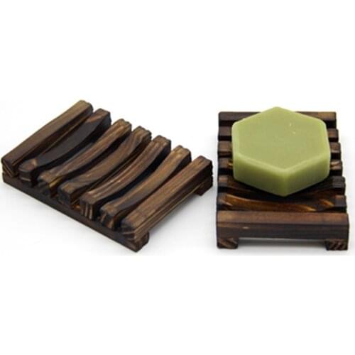 Wooden Natural Bamboo Soap Dishes Tray Holder Storage Soap Rack Plate Box Container Portable Bathroom Soap Dish Storage Box