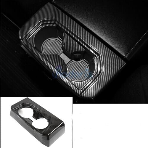 For Ford F150 RAPTOR 2017 2018 2019 Carbon Fiber Color Interior Rear Seat Cup Bottle Holder Cover Trim Car Styling Accessories