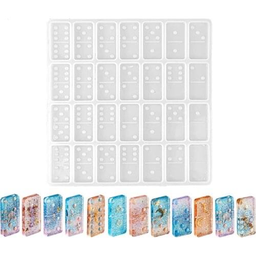 Dominoes Epoxy Resin Mold Dominoes Storage Box Silicone Mold DIY Crafts Jewelry Storage Case Holder Casting Tool