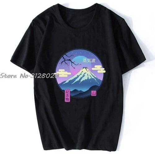 Men Harajuku Miyazaki Hayao Kawaii T-shirt Graphic 90s Tshirt Fashion Top Tees Female Japanese Mount Fuji Print T Shirt