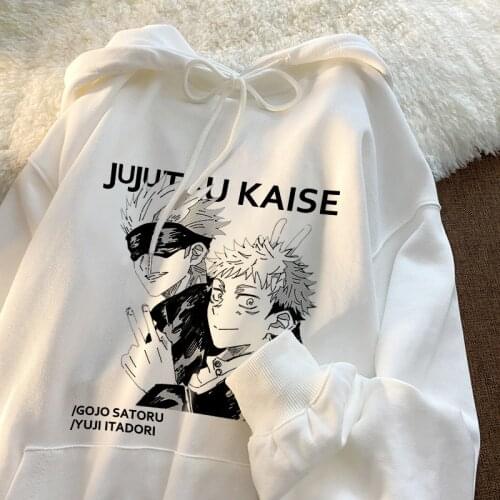 Jujutsu Kaisen Japanese Anime Itadori Yuji Cartoon Pullovers Hooded Sweatshirt Hip-Hop Harajuku Goth Streetwear Women Hoodie Top