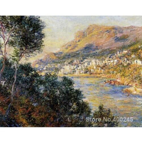 Canvas paintings Monte Carlo Seen from Roquebrune Claude Monet Art reproduction High quality Hand painted