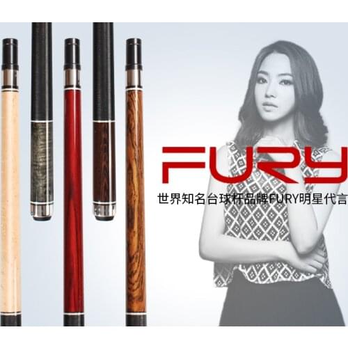 Original FURY Wood Tecnologia Billiard Pool Cue Stick 13mm 11.75mm Tip with Extension Black Pool Cue Case Set China 2019