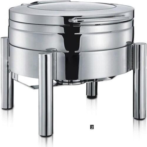 Commercial buffet furnace Round-shape hydraulic dining stove Food heating heat preservation with stainless steel/glass cover 6L