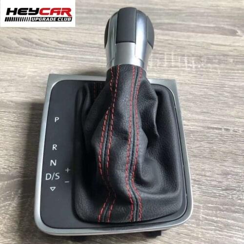 RED LINE Stitch AT DSG Gear Shift Knob Lever Cover For VW Golf 7 MK7