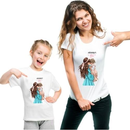 Mother Daughter Tshirt Mommy and Me Clothes Family Matching Outfits Look Mom Mum Mama and Daughter T Shirts Clothing