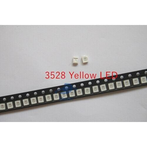 POWER TOP 1210 3528 200pcs Yellow SMD SMT PLCC-2 1500MCD Ultra Bright LED New