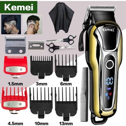 Kemei professional hair Clippers Trimmer for men Electric mower hair cutting machines cordless electric beard Shaving trimmer 4