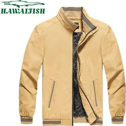 Hawaifish brand Mens jackets 2021 autumn and winter pure cotton windbreaker casual loose thickened stand-up collar streetwear