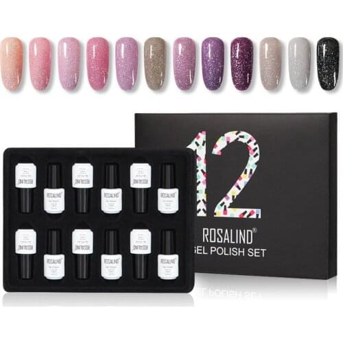 7ml Glitter Neon Gel Nail Polish Set All For Manicure Semi Permanent Hybrid Varnishes Soak Off UV Gel Kit 12PCS/LOT Nail set