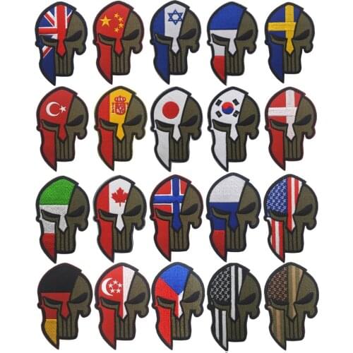Spartan Banner Spain Russia United States Israel Canada British Turkey Flag Patch Tactics Morale Military Uniform Patch Badge