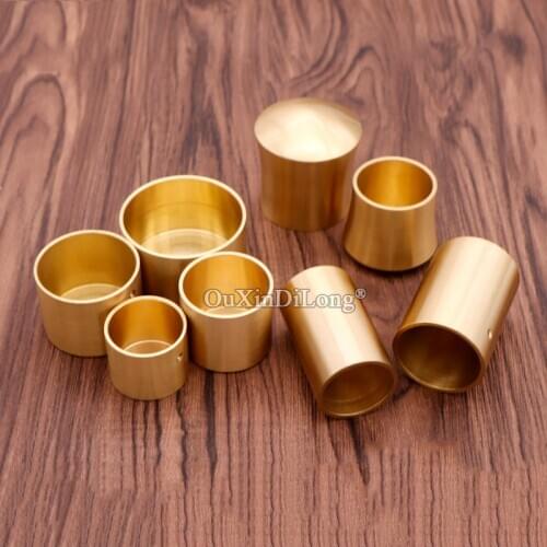 New 4PCS Brass Round Furniture Feet Cover Chair Sofa Table Cabinet Leg Feet Protector Cover Tube Cup Furniture Leg Ferrules