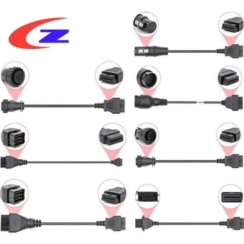 OBD Extension Cable For Scania Truck Cables OBD OBD2 Diagnostic Tool Scanner Connector For Volvo For Renault/GAZ 12 Pin to 16pin