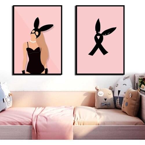 Poster HD Print Canvas Painting Funny Little Girl Pink Picture Modern Nordic Wall Art Childrens Room Home Decor