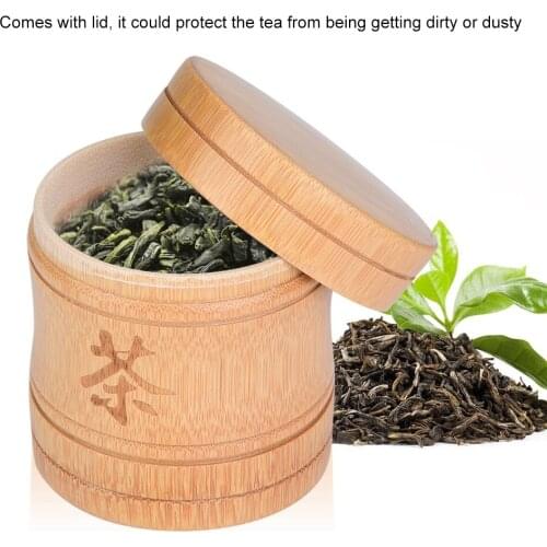 Portable Lightweight Bamboo Tea Jar Storage Holder Container Box For Coffee Beans Nuts Spices