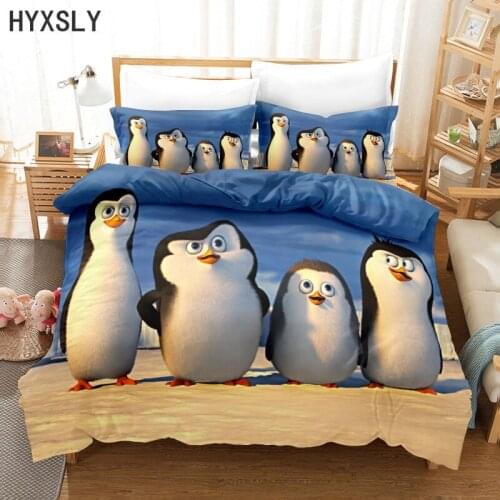 Comforter Bedding Sets Child Boy Duvet Cover Bed Linen Set For Kids Baby Cartoon Bedding Home Textile Penguin Lovely 140*210cm