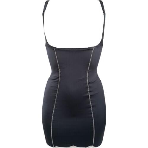 Spaghetti Strap Lace edge Cupless Sexy Women Tummy Control Slip Female Body Shaper Slimming Waist Trainer Full Slips SLA028