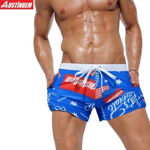Red Zipper Pocket Sport Swimwear Men Beach Shorts Surf Swimsuits Man Trunks zwembroek heren Sunga Swim Suits Maillot De Bain 107