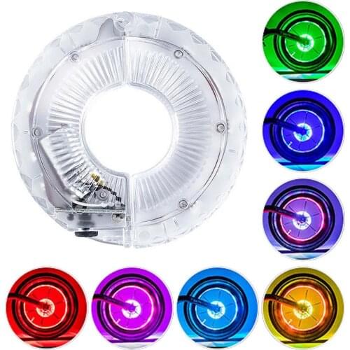 LED Bicycle Wheel Light Kids Bike Front Tail Hub Spoke Lamp With 7 Color 18 Modes Rechargeable Kids Balance Bike Light 19-30mm