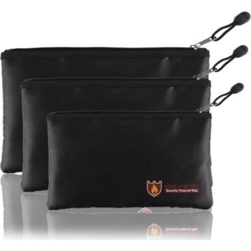 1xWaterproof Fireproof Document Bag Money Fire Resistant Safe Pouches Case Safe 3 style Silica glass fabric Document Bag Storage