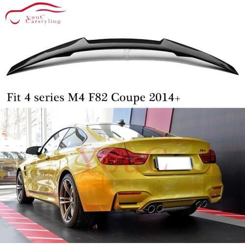F82 M4 Style Carbon Fiber Rear Spoiler Trunk Boot Lip Splitter for BMW M4 F82 2-door Coupe 2014 2015 2016 2017 2018 Tail Lip