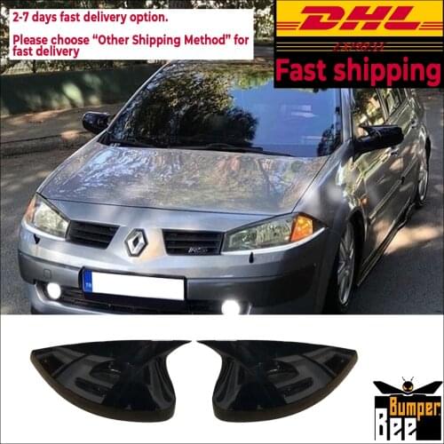 Mirror Cover for Renault Megane 2 2002 2003 2004 2005 2006 2007 2008 2009 Accessory Bright Black BATMAN Case CAR Shield