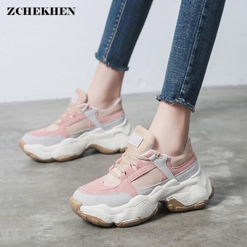 Designer Shoes Woman Wedges Platform Sneakers Lace-Up Breathable Tenis Feminino Casual Chunky Sneakers Ladies Zapatos Mujer