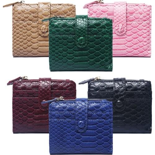 Women Python Pattern Leather Short Wallet Python Pattern Leather Wallet Women Pocket Coin Purse Bag Snake Card Wallet