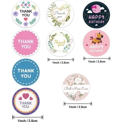 1 Roll Letters Floral Print Label Stickers Craft Per Roll Stationery Adhesive GXMA