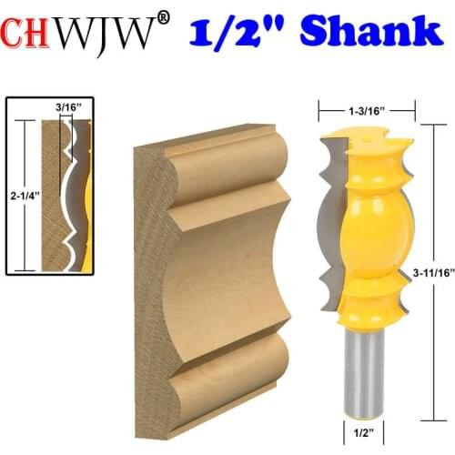 1pc 1/2" Shank Large Crown Molding Router Bit Line knife Tenon Cutter for Woodworking Tools