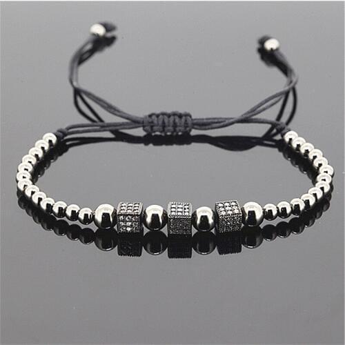 1PC Fashion Men Anil Arjandas Bracelet Micro Paved White CZ Braiding Men Macrame Bracelet for Men Jewelry A-0125