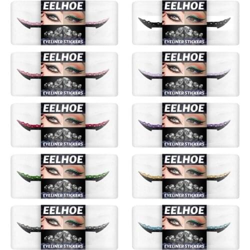 10PAIR Color Glitter Eyeliner Stickers Waterproof Makeup Stickers Eyeliner Tape Beauty Eyeliner Sticker Eye Cosmetic Makeup Tool
