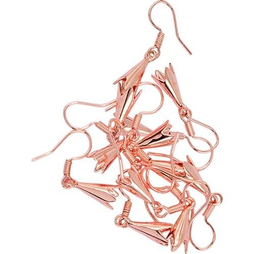 10pcs Brass EARRING HOOK COIL EAR WIRE Earring Findings Beads Cup DIY Charms