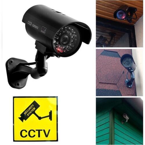 2 Pcs Outdoor Fake Camera Home Security Video Surveillance Dummy Camera Cctv Cameras Videcam Mini Camera HD Battery Power