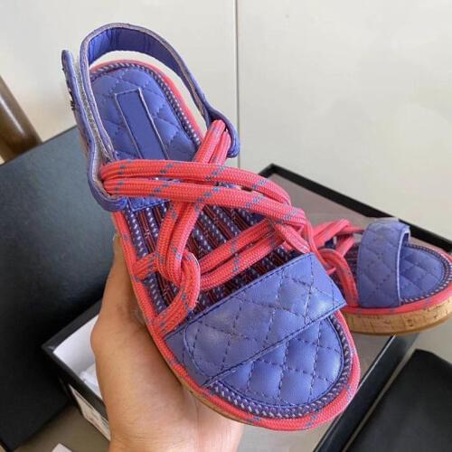 2020 Summer Flat Platform Sandals Women Round Toe Casual Shallow Outside Ankle Strap Mixed Color Ladies Shoes Femmes Sandales