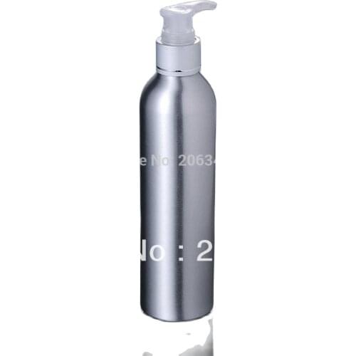 250ml Aluminium bottle bottle with silver press pump or press pump bottle or shampoo bottle