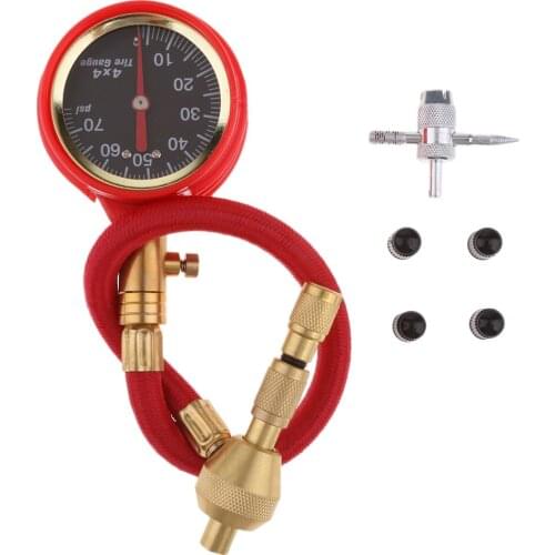 2x Adjustable Automatic Tire Deflators Kit Air Pressure Gauge for Automobile Cars Trucks Motorcycle, 0-70 PSI
